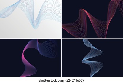 modern wave curve abstract presentation background Pack