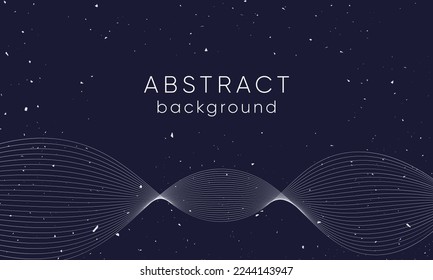 Modern wave curve abstract presentation background. Luxury paper cut background. Abstract decoration, golden pattern, halftone gradients, 3d Vector illustration. Dark blue background