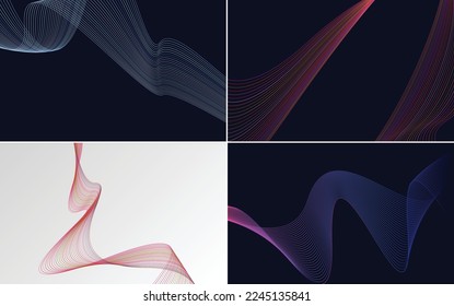 modern wave curve abstract presentation background Pack