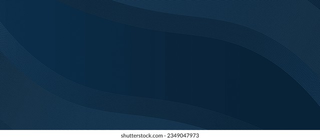 Modern wave curve abstract presentation background. Abstract decoration, halftone gradient, dark blue background.