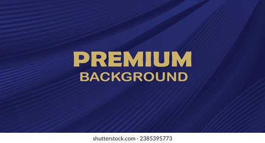 modern wave curve abstract presentation background. Luxury paper cut background. Abstract decoration, golden pattern, halftone gradients, 3d Vector illustration. Dark blue background