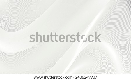 Modern wave curve abstract presentation white background. White abstract background design with wavy line. Premium stripe texture for banner and business backdrop. Vector template.