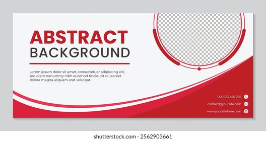 Modern wave design banner template red and white background, flyer business template with abstract geometric background design for your business