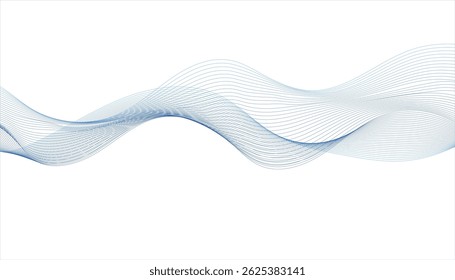 Modern wave design in blue. Flowing wave with gradient effect.