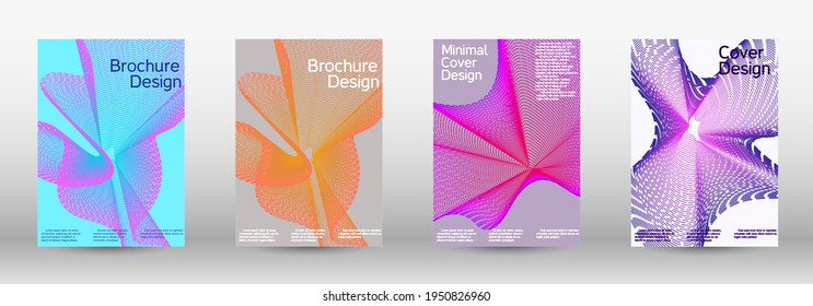 Modern wave design templates. A set of modern abstract covers. Future futuristic template with abstract current forms for banner design, poster, booklet, report, journal. 