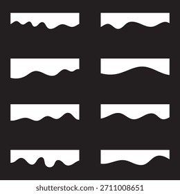 Conjunto de Vectores de divisores de onda modernos: Formas de curva Abstractas, encabezados de App, gráficos digitales, separadores de página y Elementos de diseño de fluidos. Colección de bordes líquidos azules