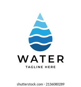 modern wave drop logo design