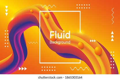 Modern wave fluid shapes in orange color background for landing page.vector eps 10