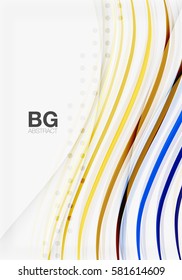 Moderne Wellenlinien, eleganter, abstrakter Hintergrund einer Welle. Vektorvorlagenhintergrund für das Workflowlayout, -diagramm, -nummeroptionen oder Webdesign