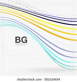 Modern wave lines, elegant wave abstract background. Vector template background for workflow layout, diagram, number options or web design