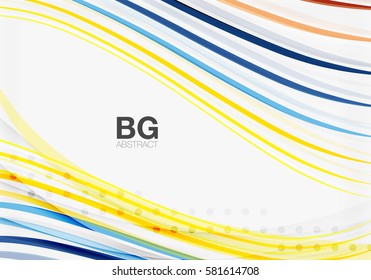 Modern wave lines, elegant wave abstract background. Vector template background for workflow layout, diagram, number options or web design