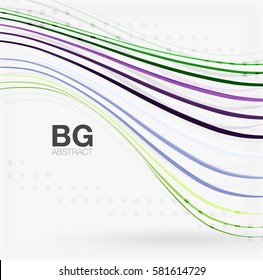 Líneas de onda modernas, fondo abstracto de ondas elegantes. Fondo de plantilla de vector para diseño de flujo de trabajo, diagrama, opciones de número o diseño web