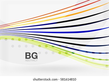 Modern wave lines, elegant wave abstract background. Vector template background for workflow layout, diagram, number options or web design