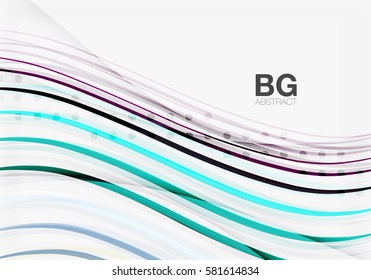 Líneas de onda modernas, fondo abstracto de ondas elegantes. Fondo de plantilla de vector para diseño de flujo de trabajo, diagrama, opciones de número o diseño web