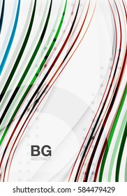 Modern wave lines, elegant wave abstract background. Vector template background for workflow layout, diagram, number options or web design