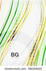 Modern wave lines, elegant wave abstract background. Vector template background for workflow layout, diagram, number options or web design