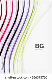 Moderne Wellenlinien, eleganter, abstrakter Hintergrund einer Welle. Vektorvorlagenhintergrund für das Workflowlayout, -diagramm, -nummeroptionen oder Webdesign