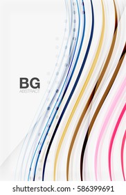 Modern wave lines, elegant wave abstract background. Vector template background for workflow layout, diagram, number options or web design