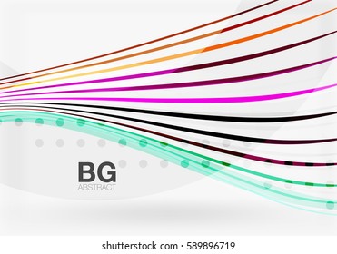 Modern wave lines, elegant wave abstract background. Vector template background for workflow layout, diagram, number options or web design