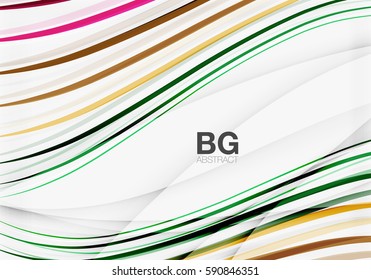 Modern wave lines, elegant wave abstract background. Vector template background for workflow layout, diagram, number options or web design
