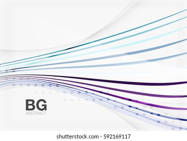 Modern wave lines, elegant wave abstract background. Vector template background for workflow layout, diagram, number options or web design