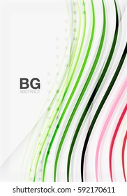 Líneas de onda modernas, fondo abstracto de ondas elegantes. Fondo de plantilla de vector para diseño de flujo de trabajo, diagrama, opciones de número o diseño web