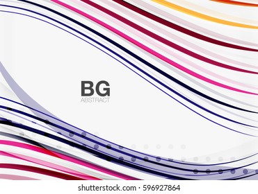 Modern wave lines, elegant wave abstract background. Vector template background for workflow layout, diagram, number options or web design