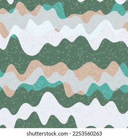 Patrón fluido de onda moderna vectorial sin soldadura. Textura de rayas onduladas. Efecto de movimiento de curvatura de ilusión visual. Diseño de impresión de tela en campanario. Fondo de las formas de fluido de salpicadura de flujo de onda.