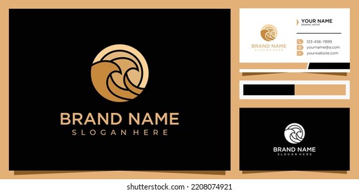 Modern wave logo design template