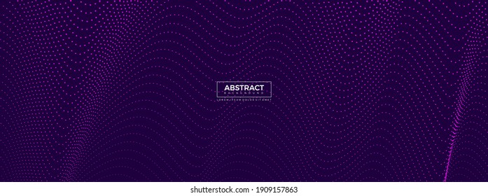 Modern wave particle background blue color. Poster, wallpaper, Landing page. Vector Illustration