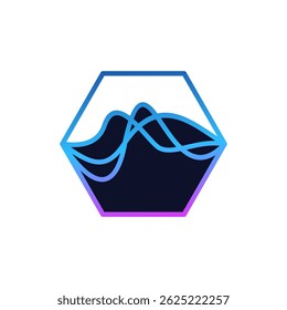 Modern Wave Pattern in Hexagonal Shape Vector