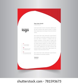 Modern Wave Red Color Letterhead Design