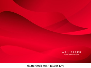 Modern Wave Smooth Calm Red Color Background