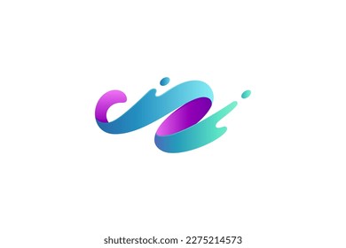 Diseño del logotipo de salpicadura de ondas modernas