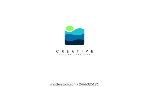 modern wave symbol logo design inspiration
