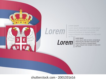 Moderner Vektorhintergrund mit Serbafarben, geeignet für Grußkarten, Broschüren, Flyer und Banner