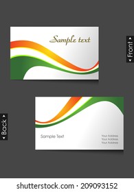 Modern waves business card template with background.