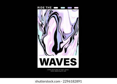 Modern waves streetwear design ideas template