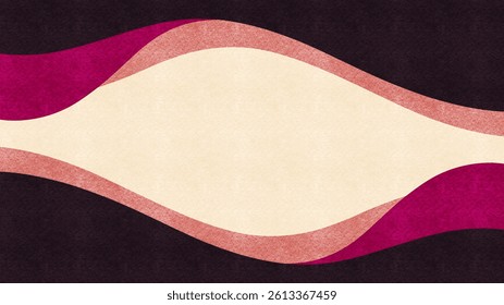 Modern waving colorful geometric shapes and objects illustration. Dark red wave