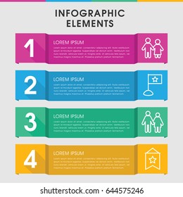 Modern waving infographic template. infographic design with waving icons includes flag. It can be used for presentation, diagram, annual report, web design.