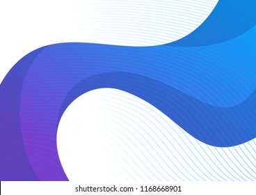 Modern wavy abstract blue background - vector template for banner, cover, presentation, corporate identity
