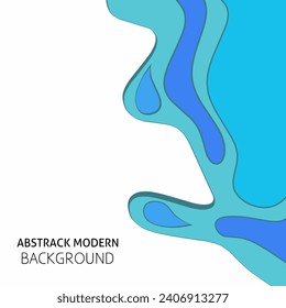 Modern wavy abstract paper cut style design. Isolated white background.