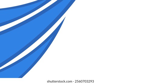 Modern wavy blue  dynamic on a clean white background. Perfect for modern website headers, business presentations, brochures.