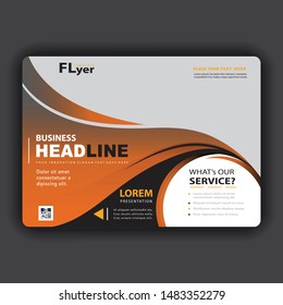 Modern wavy business card, horizontal flyer template design