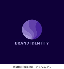 Modern wavy circle logo design, abstract logo template perfect for brand identity