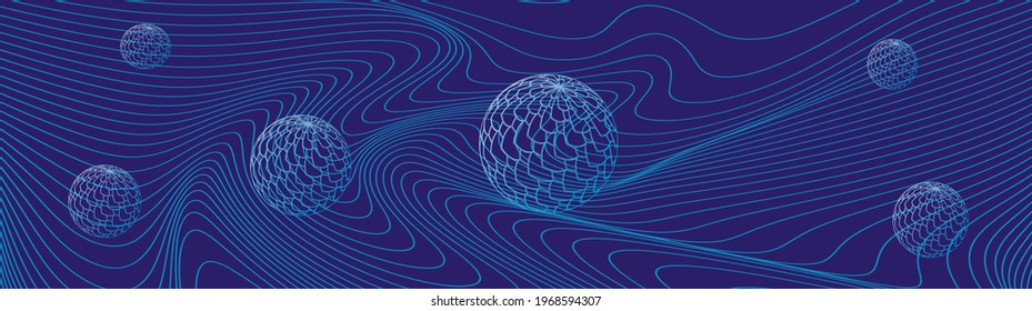 Modern wavy curve abstract presentation background. Vector illustration