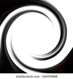 Modern wavy eddy ebon backdrop of rippled surface. Closeup view with space for text in white glowing center