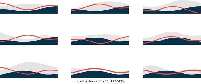 Modern Wavy Footer Vector Art