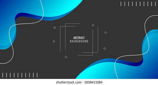 Modern wavy geometric abstract background in gradient blue color. Vector Illustration