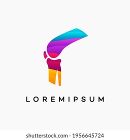 Modern Wavy Knee Bone Logo designs concept, Knee Care logo template, Health Bone logo symbol icon